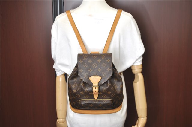 Authentic Louis Vuitton Monogram Montsouris MM Backpack M51136 LV J4245
