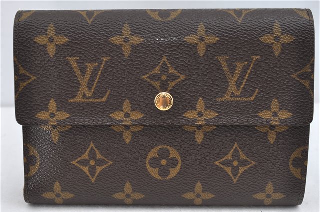 Authentic Louis Vuitton Monogram Porte Tresor Etui Papier Wallet M61202 LV J4247