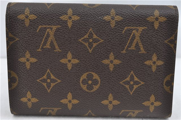 Authentic Louis Vuitton Monogram Porte Tresor Etui Papier Wallet M61202 LV J4247