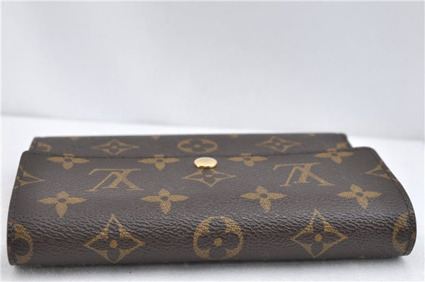 Authentic Louis Vuitton Monogram Porte Tresor Etui Papier Wallet M61202 LV J4247