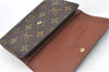 Authentic Louis Vuitton Monogram Porte Tresor Etui Papier Wallet M61202 LV J4247