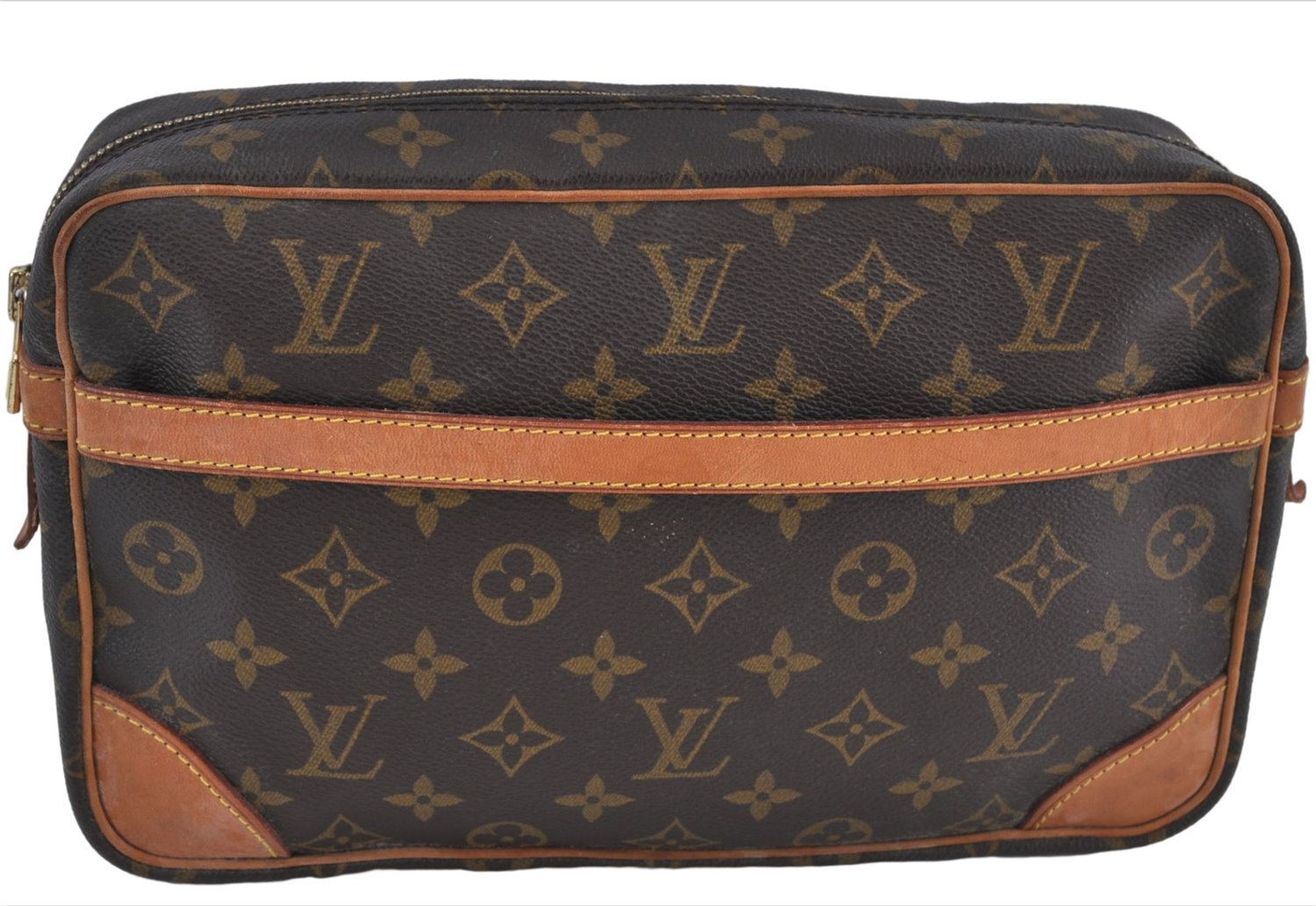 Authentic Louis Vuitton Monogram Compiegne 28 Clutch Hand Bag M51845 LV J4260