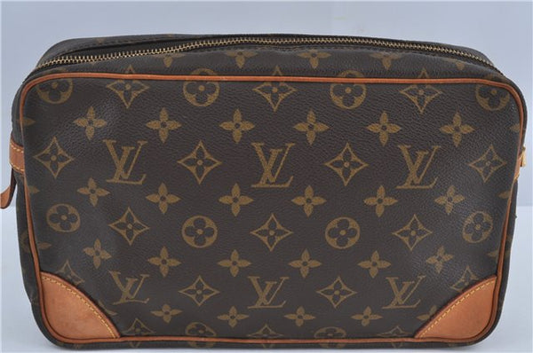 Authentic Louis Vuitton Monogram Compiegne 28 Clutch Hand Bag M51845 LV J4260