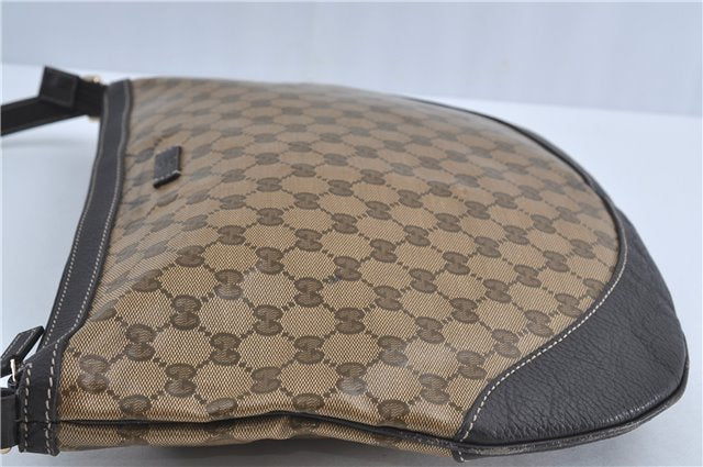 Authentic GUCCI GG Crystal Shoulder Crossbody Bag PVC Leather 272380 Brown J4280