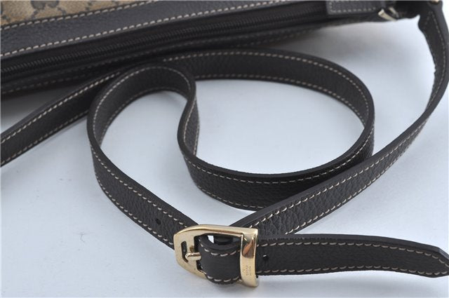 Authentic GUCCI GG Crystal Shoulder Crossbody Bag PVC Leather 272380 Brown J4280