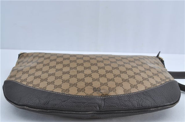Authentic GUCCI GG Crystal Shoulder Crossbody Bag PVC Leather 272380 Brown J4280