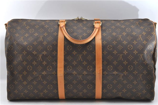 Auth Louis Vuitton Monogram Keepall Bandouliere 60 Boston Bag M41412 LV J4284