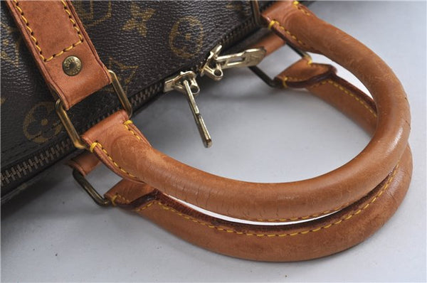 Authentic Louis Vuitton Monogram Keepall Bandouliere 45 M41418 Boston Bag J4293