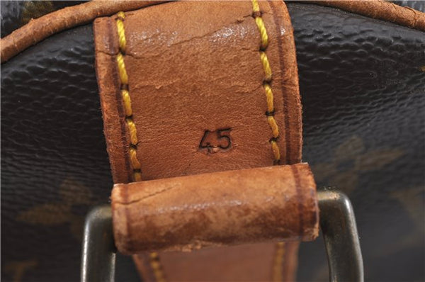 Authentic Louis Vuitton Monogram Keepall Bandouliere 45 M41418 Boston Bag J4293