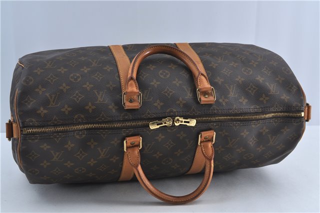 Authentic Louis Vuitton Monogram Keepall Bandouliere 50 M41416 Boston Bag J4294