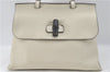 Authentic GUCCI Bamboo 2way Shoulder Hand Bag Purse Leather 392013 White J4297