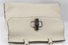 Authentic GUCCI Bamboo 2way Shoulder Hand Bag Purse Leather 392013 White J4297