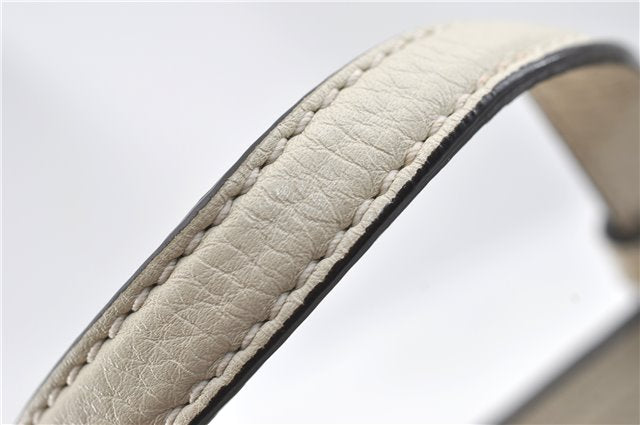 Authentic GUCCI Bamboo 2way Shoulder Hand Bag Purse Leather 392013 White J4297