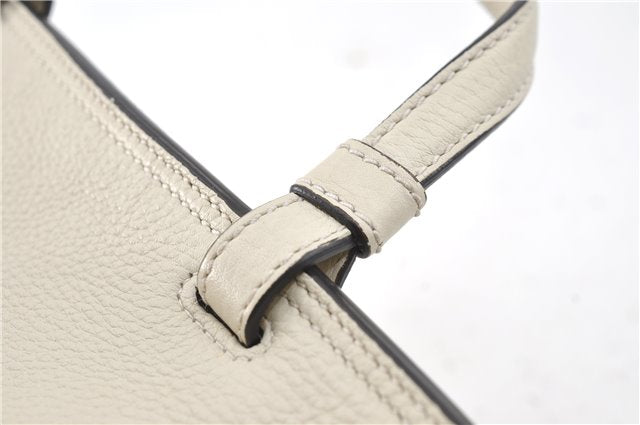Authentic GUCCI Bamboo 2way Shoulder Hand Bag Purse Leather 392013 White J4297