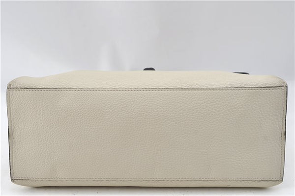 Authentic GUCCI Bamboo 2way Shoulder Hand Bag Purse Leather 392013 White J4297