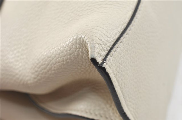 Authentic GUCCI Bamboo 2way Shoulder Hand Bag Purse Leather 392013 White J4297