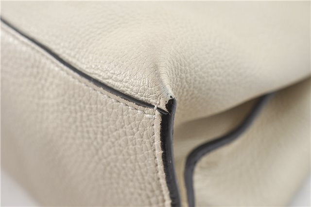 Authentic GUCCI Bamboo 2way Shoulder Hand Bag Purse Leather 392013 White J4297