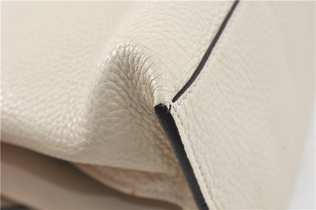 Authentic GUCCI Bamboo 2way Shoulder Hand Bag Purse Leather 392013 White J4297