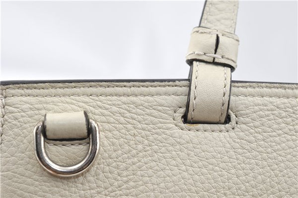 Authentic GUCCI Bamboo 2way Shoulder Hand Bag Purse Leather 392013 White J4297