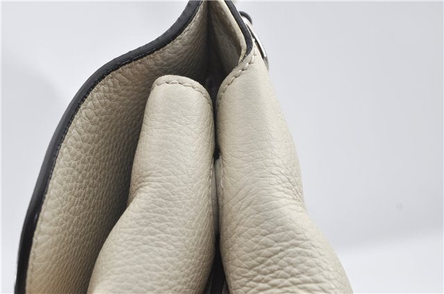 Authentic GUCCI Bamboo 2way Shoulder Hand Bag Purse Leather 392013 White J4297