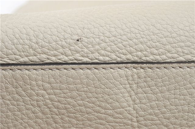 Authentic GUCCI Bamboo 2way Shoulder Hand Bag Purse Leather 392013 White J4297