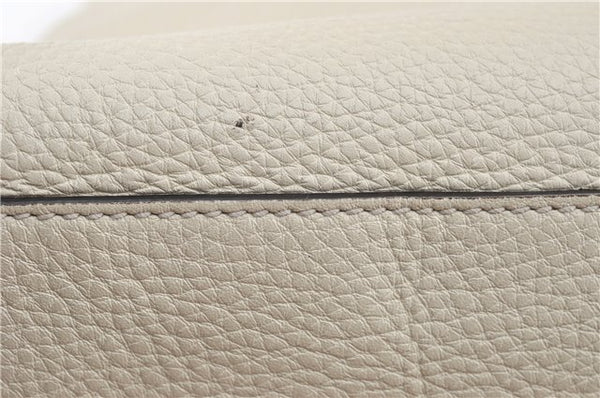 Authentic GUCCI Bamboo 2way Shoulder Hand Bag Purse Leather 392013 White J4297