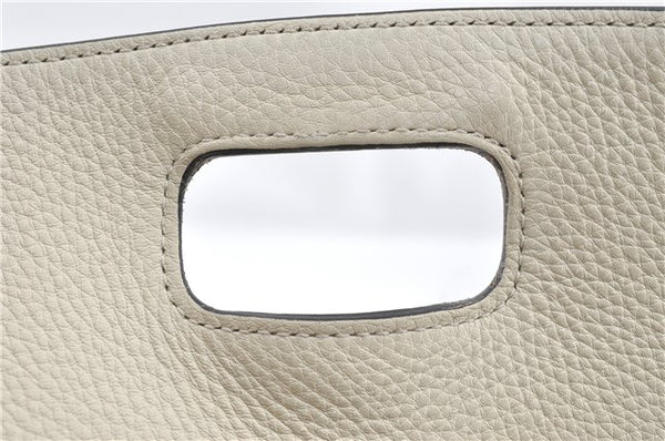 Authentic GUCCI Bamboo 2way Shoulder Hand Bag Purse Leather 392013 White J4297