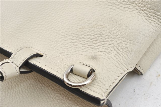 Authentic GUCCI Bamboo 2way Shoulder Hand Bag Purse Leather 392013 White J4297