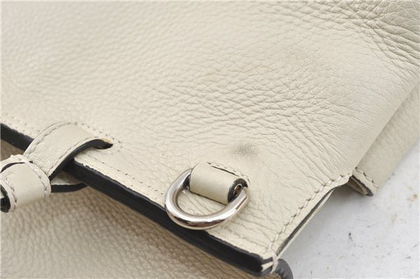 Authentic GUCCI Bamboo 2way Shoulder Hand Bag Purse Leather 392013 White J4297