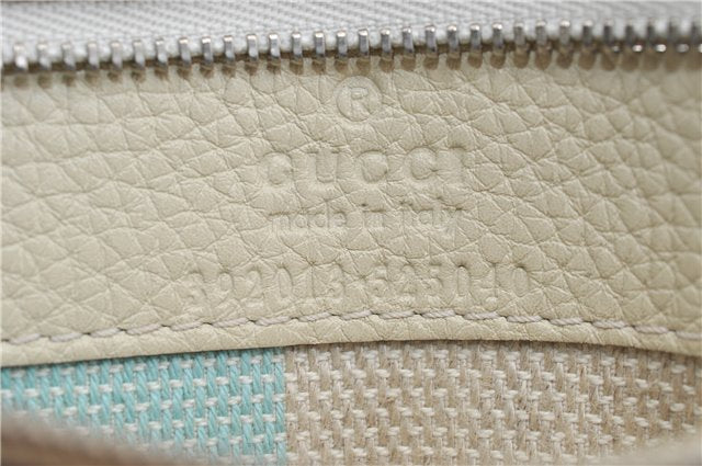 Authentic GUCCI Bamboo 2way Shoulder Hand Bag Purse Leather 392013 White J4297