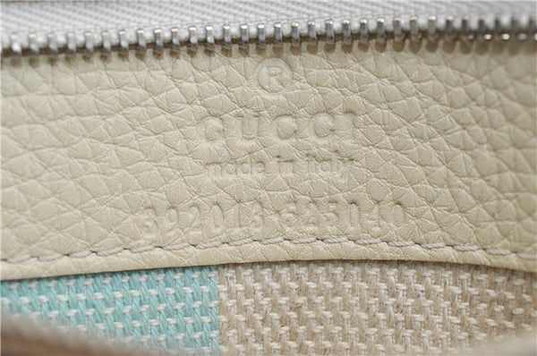 Authentic GUCCI Bamboo 2way Shoulder Hand Bag Purse Leather 392013 White J4297