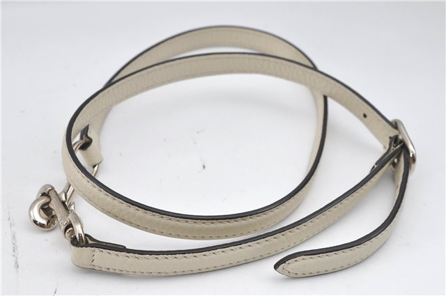 Authentic GUCCI Bamboo 2way Shoulder Hand Bag Purse Leather 392013 White J4297