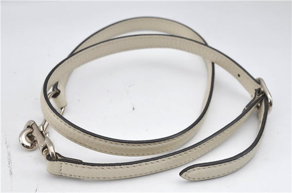 Authentic GUCCI Bamboo 2way Shoulder Hand Bag Purse Leather 392013 White J4297