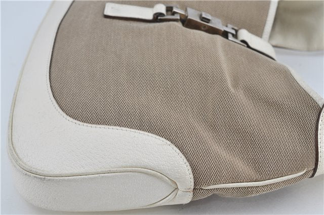 Authentic GUCCI Jackie Shoulder Hand Bag Canvas Leather 0013306 Brown J4298