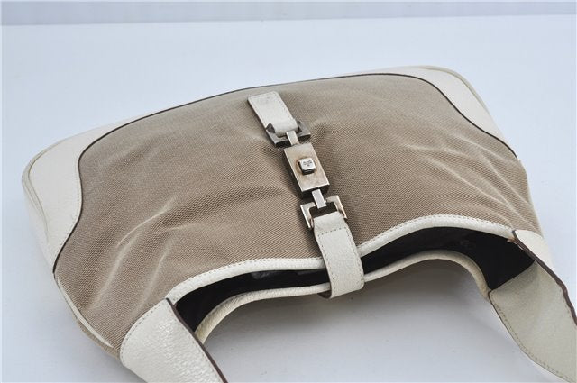 Authentic GUCCI Jackie Shoulder Hand Bag Canvas Leather 0013306 Brown J4298