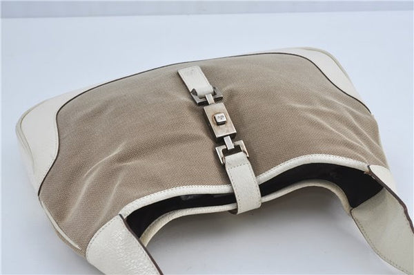 Authentic GUCCI Jackie Shoulder Hand Bag Canvas Leather 0013306 Brown J4298