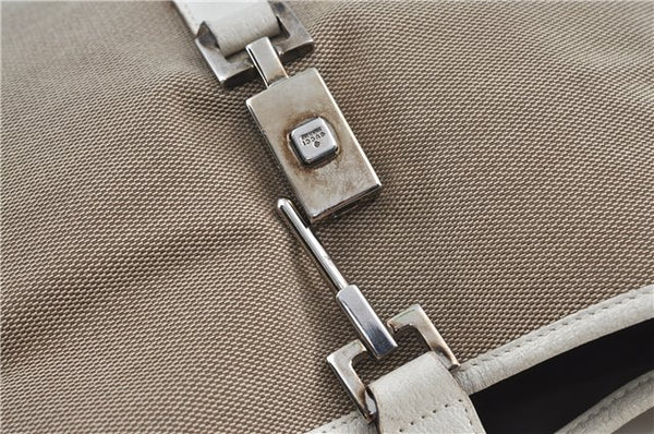 Authentic GUCCI Jackie Shoulder Hand Bag Canvas Leather 0013306 Brown J4298