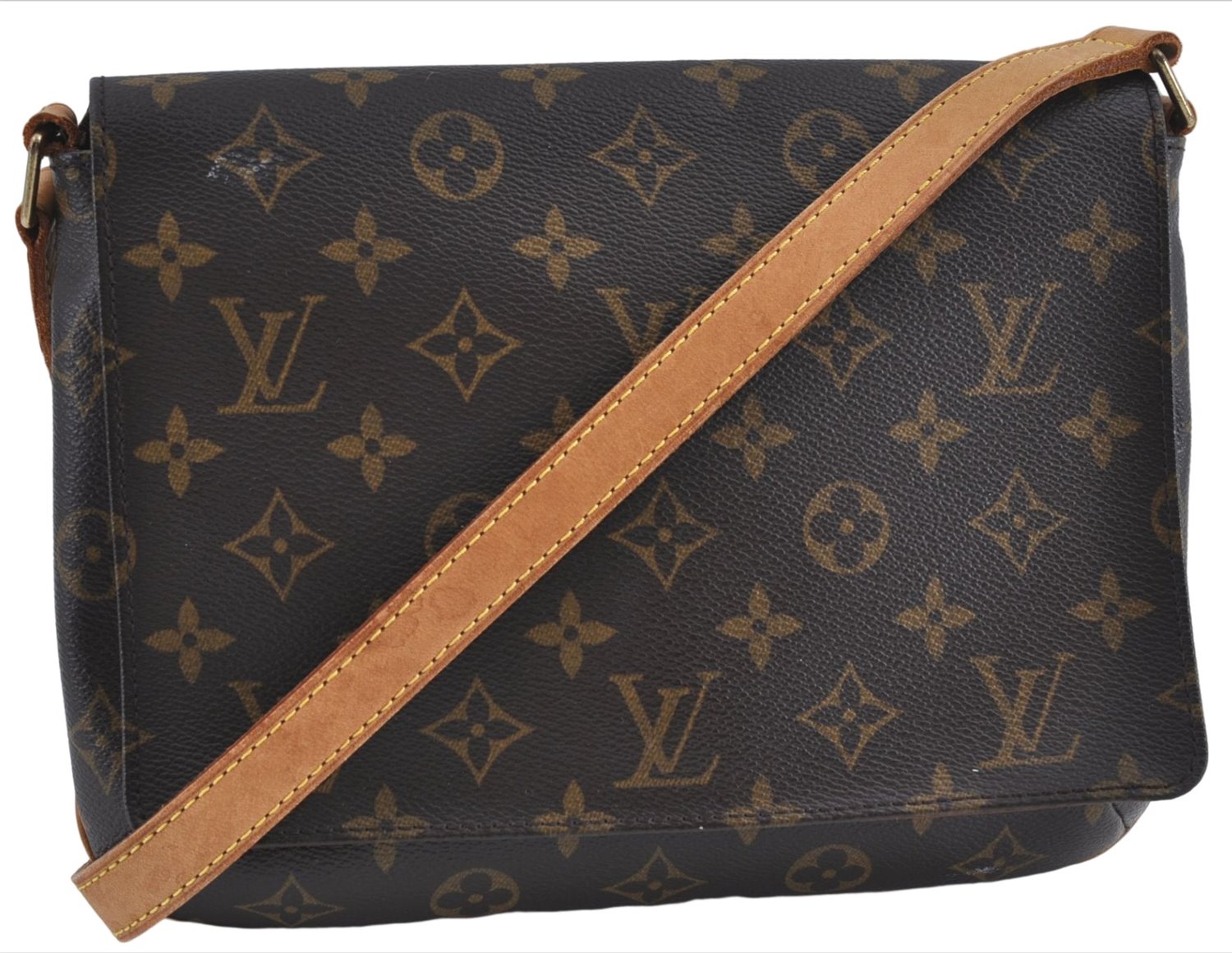 Authentic Louis Vuitton Monogram Musette Tango M51388 Shoulder Cross Bag J4313
