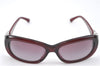 Auth CHANEL Sunglasses Rhinestone CC Logos CoCo Mark Plastic Bordeaux Red J4328