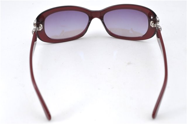 Auth CHANEL Sunglasses Rhinestone CC Logos CoCo Mark Plastic Bordeaux Red J4328