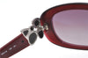 Auth CHANEL Sunglasses Rhinestone CC Logos CoCo Mark Plastic Bordeaux Red J4328