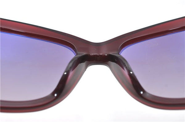 Auth CHANEL Sunglasses Rhinestone CC Logos CoCo Mark Plastic Bordeaux Red J4328