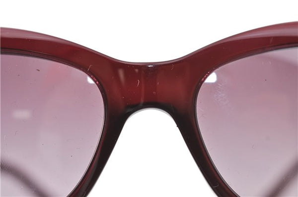 Auth CHANEL Sunglasses Rhinestone CC Logos CoCo Mark Plastic Bordeaux Red J4328