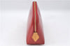 Authentic Louis Vuitton Vernis Pochette Cosmetic Pouch Red M91496 LV J4345