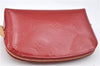 Authentic Louis Vuitton Vernis Pochette Cosmetic Pouch Red M91496 LV J4345