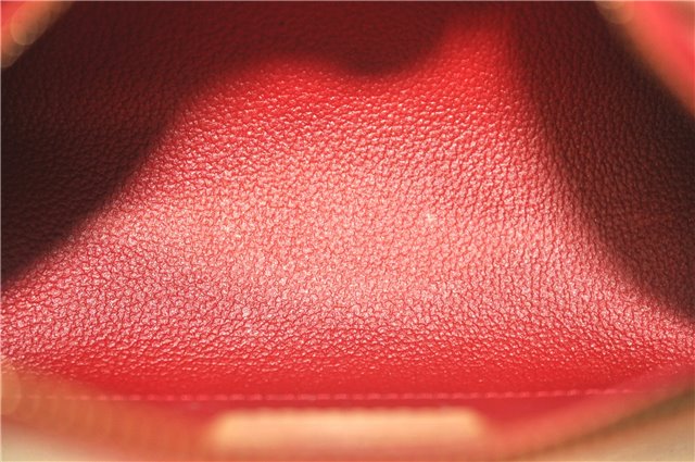 Authentic Louis Vuitton Vernis Pochette Cosmetic Pouch Red M91496 LV J4345