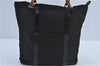Authentic GUCCI Bamboo Hand Bag Purse Nylon Leather Black J4394