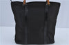 Authentic GUCCI Bamboo Hand Bag Purse Nylon Leather Black J4394