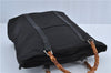 Authentic GUCCI Bamboo Hand Bag Purse Nylon Leather Black J4394