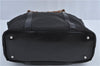 Authentic GUCCI Bamboo Hand Bag Purse Nylon Leather Black J4394